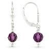 Miadora Amethyst and Crystal Bead Drop Earrings in Silver