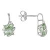 Miadora Diamond and Green Amethyst Earrings 10 K