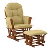 Stork Craft Custom Lily Glider/Ottoman-Cognac/Green