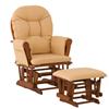 Stork Craft Custom Lily Glider/Ottoman-Cognac/Khaki