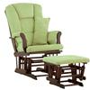 Stork Craft Custom Tuscany Glider & Ottoman w/ Free Lower Lumbar Pillow - Espresso/Sage