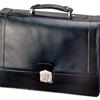 Stebco, Black Leather Briefcase with Shoulder Strap by Stebco, 359851BLK
