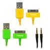 iSound Charge & sync cable + audio - Green & Yellow