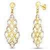 10K Yellow Gold and Rhodium Drop Earrings