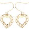 14kt yellow fancy open heart drop earring