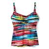 Custom Curves 'Foil Stripe' Peasant Tankini Swim Top