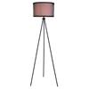 Gen Lite Industrial Chic II Textured Black Floor Lamp With Metal And Linen Shade