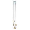 Gen Lite Vapor Chrome Floor Lamp With 4 Champagne Ribbon Glass