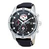 Pulsar® Men's Genuine Leather Strap Chrono Watch