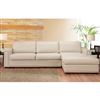 Trieste Cream Leather Sofa with Right Hand Facing Chaise