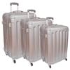 McBrine Stellar 3-Piece 4-Wheeled Spinner Expandable Luggage Set (A723-3-SR) - Silver