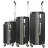 McBrine Stellar 3-Piece 4-Wheeled Spinner Expandable Luggage Set (A723-3-BK) - Black