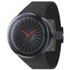 odm Arco Round Analog Watch (DD13001) - Black Silicone Band/Black Dial