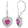 Amour Pink Sapphire Heart Dangle Earrings (750086426)