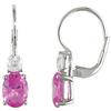 Amour Pink and White Sapphire Dangle Earrings (750086433)