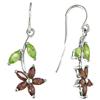 Amour Peridot and Garnet Flower Earrings (750086402) - Green/ Red