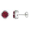 Amour Ruby Stud Earrings (750086477) - Red