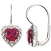 Amour Ruby Heart Drop Earrings (750086428) - Red