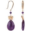 Amour Yellow Plated Amethyst Dangle Earrings (750086467) - Purple