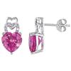 Amour Pink Sapphire Heart Stud Earrings (750086481)