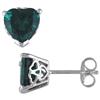 Amour Emerald Solitaire Heart Earrings (750086486) - Green