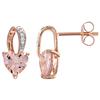 Amour Pink Plated Morganite Heart Drop Earrings (750086468)