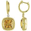 Amour Yellow Plated Citrine Dangle Earrings (750086476)