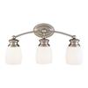 Illumine Satin 3 Light Nickel Incandescent Bath Bar With Frosted Glass
