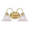 Illumine Providence 2 Light Bright Brass Incandescent Bath Vanity with White Alabaster Glass