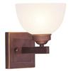 Illumine Providence 1 Light Vintage Bronze Incandescent Bath Vanity with Satin Glass