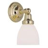 Illumine Providence 1 Light Bright Brass Incandescent Bath Vanity with Satin Glass