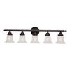 Illumine Providence 5 Light Bronze Incandescent Bath Vanity with White Alabaster Glass