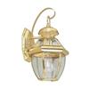 Illumine Providence 1 Light Bright Brass Incandescent Wall Lantern with Clear Beveled Glass