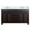 Water Creation London 60 Inches Vanity in Dark Espresso with Marble Vanity Top in Carrara White