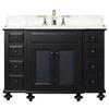 Water Creation London 48 Inches Vanity in Dark Espresso with Marble Vanity Top in Carrara White