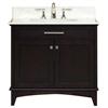 Water Creation Manhattan 36 Inches Vanity in Dark Espresso with Marble Vanity Top in Carrara White