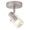 Hampton Bay 1 Light Semi-Flushmount Cylinder Glass Ceiling Fixture Brushed Nickel Finish