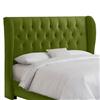 Skyline Furniture MFG. Queen Tufted Wingback Headboard in Velvet Apple Green