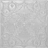 Shanko 2 Feet x 4 Feet White Finish Steel Nail-Up Ceiling Tile Design Repeat Every 24 Inches