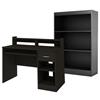 South Shore Axess Collection Desk and 3-Shelf Bookcase - Black