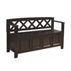 Simpli Home Amherst Entryway Storage Bench (INT-AXCAB-BNCH-DAB) - Dark Brown