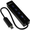 STARTECH 4PORT PORTABLE SUPERSPEED USB 3.0 HUB WITH BUILT-IN CABLE