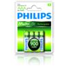 Philips Mutilife 4xAA 2450mAh High Capacity NIMH Rechargeable Battery (R20B2A245/10)