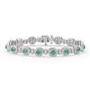 Oval Lab Created Emerald & Diamond Bracelet