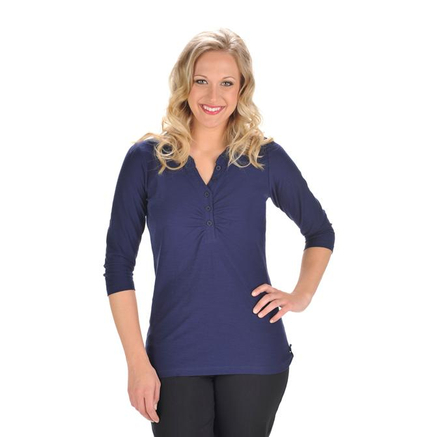 Carroll Reed® Knit 3/4 Sleve Henley With Ruching and Tab Detail - Sears ...