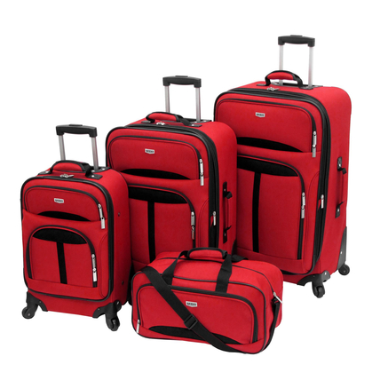 McBrine Super Light 3 Piece Soft Sided Luggage Set on Swivel Wheels ...